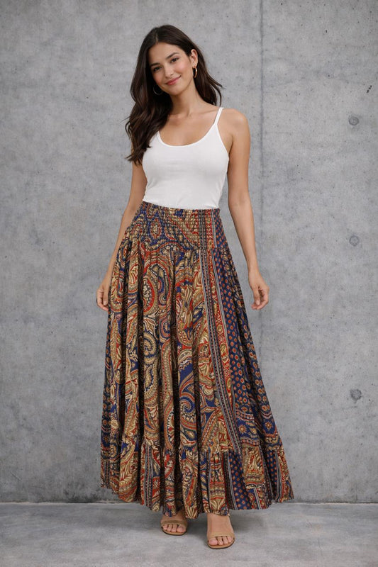 Maxi printed skirt