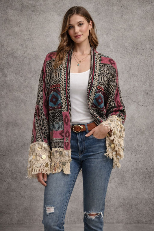 Bohemian long-sleeve jacket