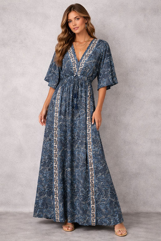 فستان قصير الأكمام