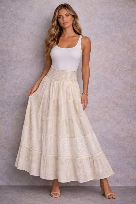 Maxi skirt made of printed cotton