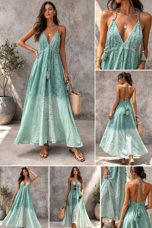 Dress Maxi  Sleeveless with Cotton Trim